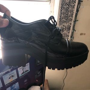 Shiny Leather Ankle Booties